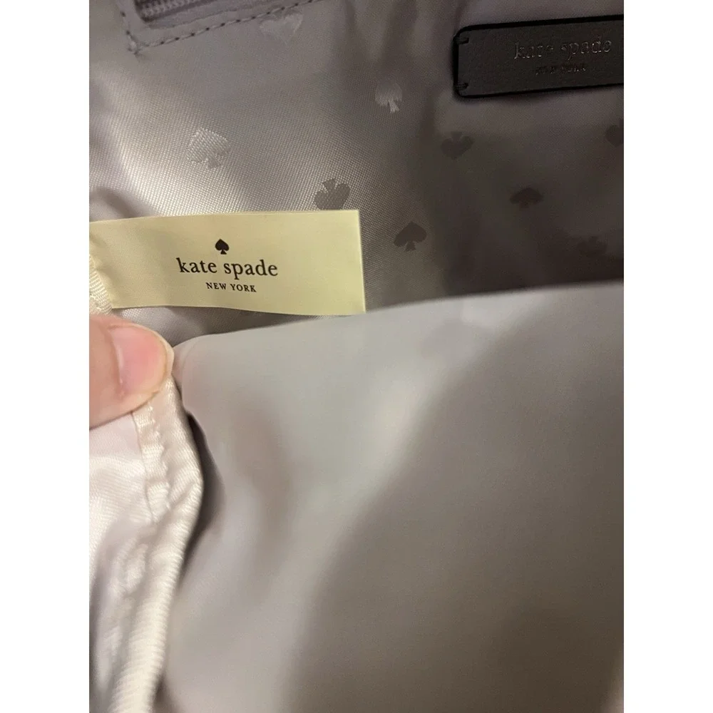 Kate Spade New York Dawn Medium Backpack Soft Taupe Gray w/ Front Pocket